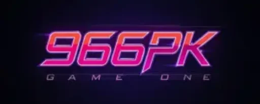 966pk Game Logo For Recognition of User with Text 966pk in purple color and gradient background with dark blue color